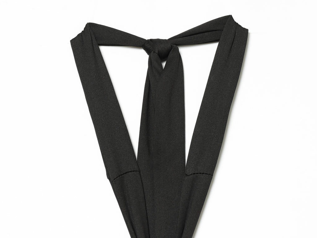Women Clothing Summer Sexy Metal Buckle Halter Black Tie