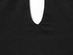 Women Clothing Summer Sexy Metal Buckle Halter Black Tie