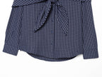 Women Clothing Scarf Collar Shirt Loose Long Sleeve Single