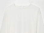 Asym Long Sleeved T shirt round Neck Lace Stitching Tied