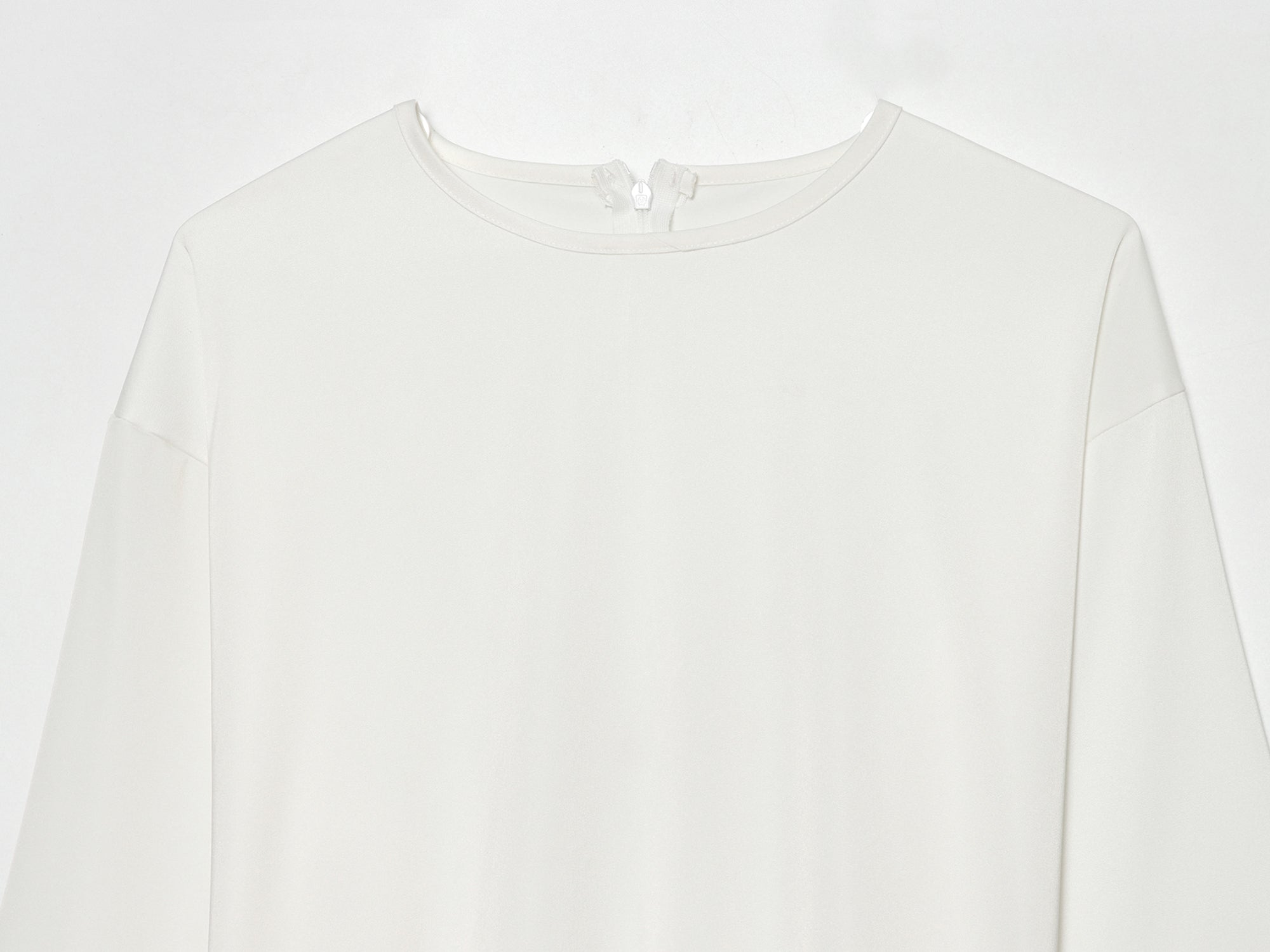 Asym Long Sleeved T shirt round Neck Lace Stitching Tied