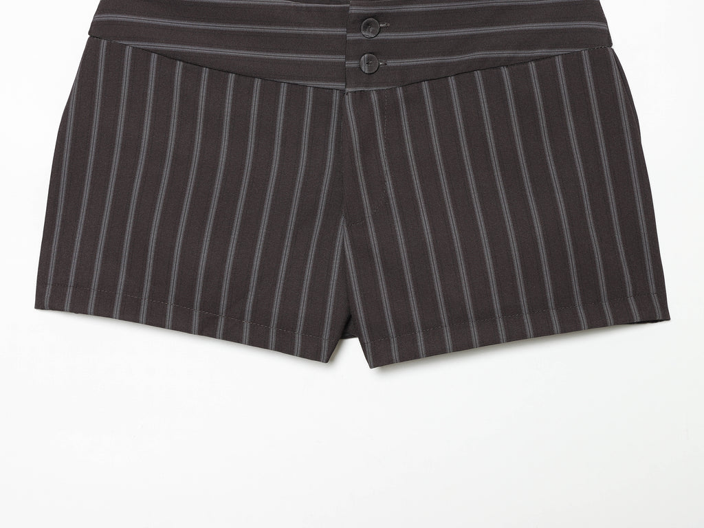 Spring Fashionable All Match Thin Striped Waist Shorts