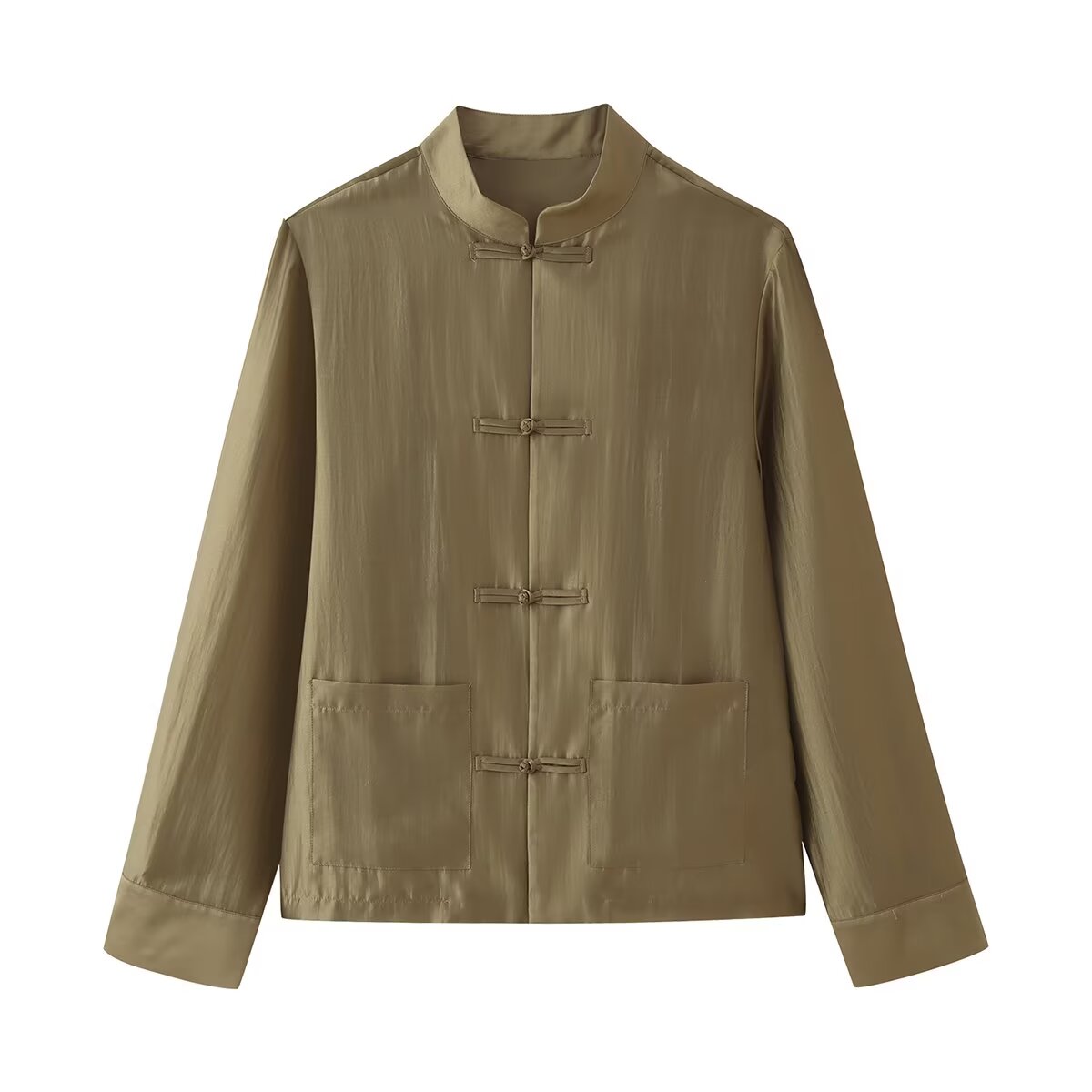 Women Clothing Summer Casual Long Sleeve Zhongshan Satin