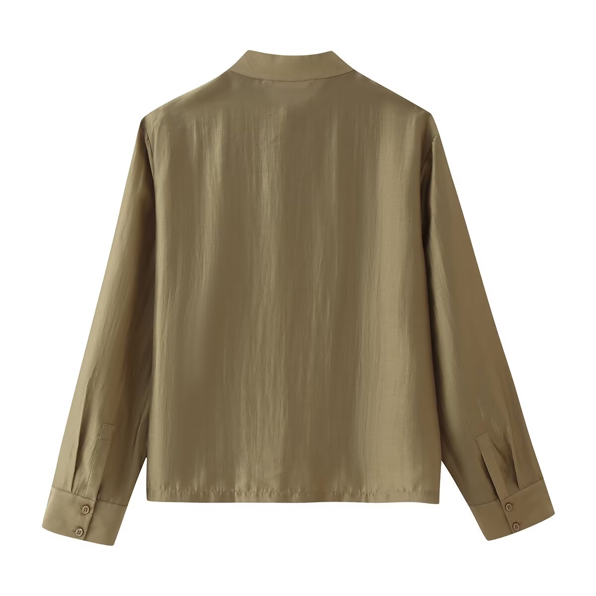 Women Clothing Summer Casual Long Sleeve Zhongshan Satin
