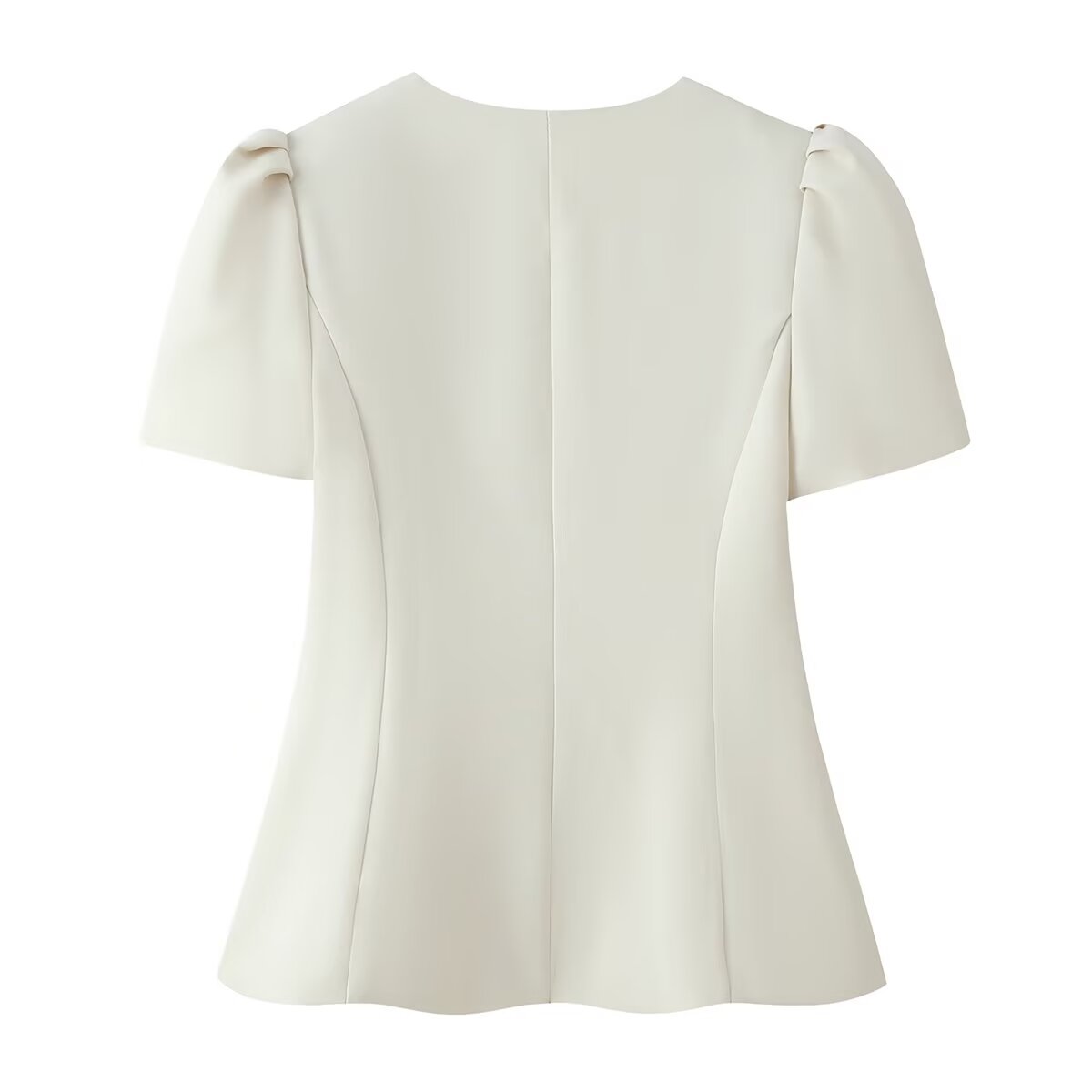 Summer French Advanced Design Decorated Row Button Top