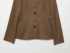 Women Clothing Long Sleeve Solid Color Single Breasted