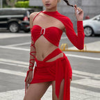 Spring Women Sexy Tube Top Cropped Tank Top Irregular Asym