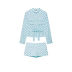 Women Clothing Summer Polka Dot Shacket Shorts Two Piece Sets