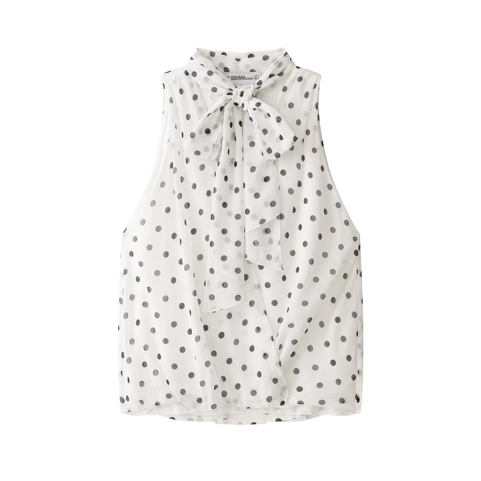 White Polka Dot Top