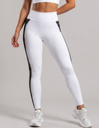 Running Yoga Pants Lace Stitching Body Shaping Cropped Pants High Waist Hip Lift Fitness Sports Tights