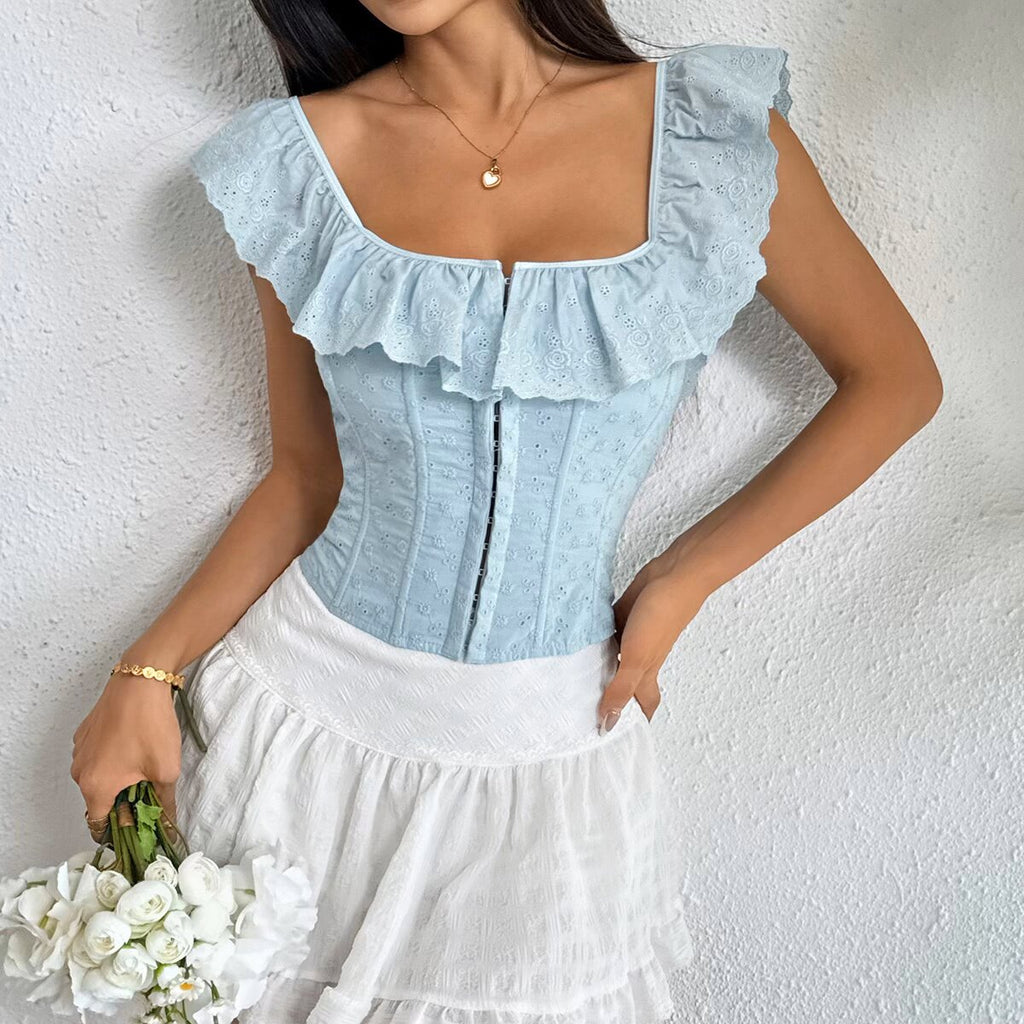 Women Clothing Summer Sexy Short Hollow Out CO out Strap