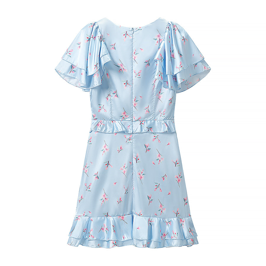 Women's Satin Floral Dress