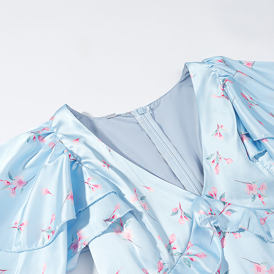 Women's Satin Floral Dress