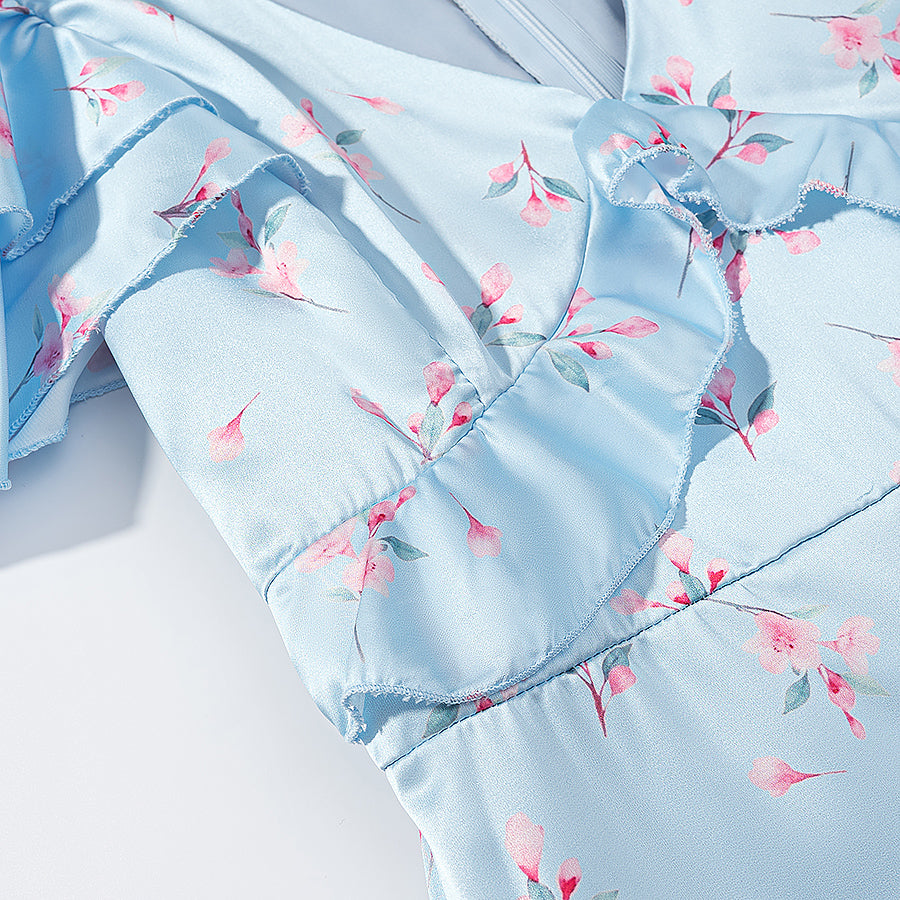Women's Satin Floral Dress