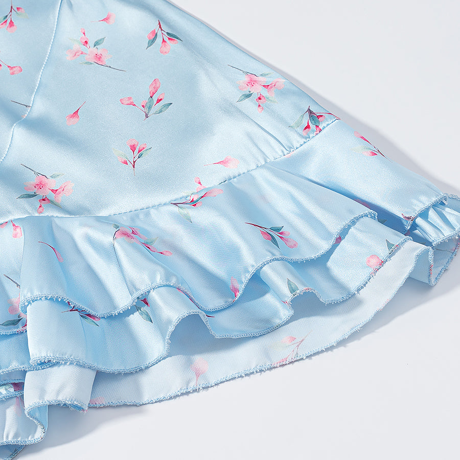 Women's Satin Floral Dress