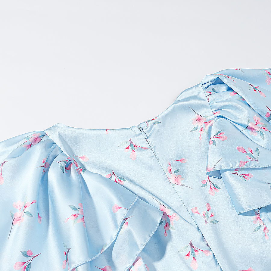 Women's Satin Floral Dress