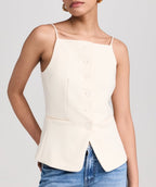 Women Single Button Strapless Blouse Vest