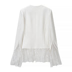 Sweet Spicy Slim Fit Slimming Zipper Splicing Lace Top Pant