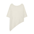French round Neck Hem Asym Loose Knitted All Matching Top