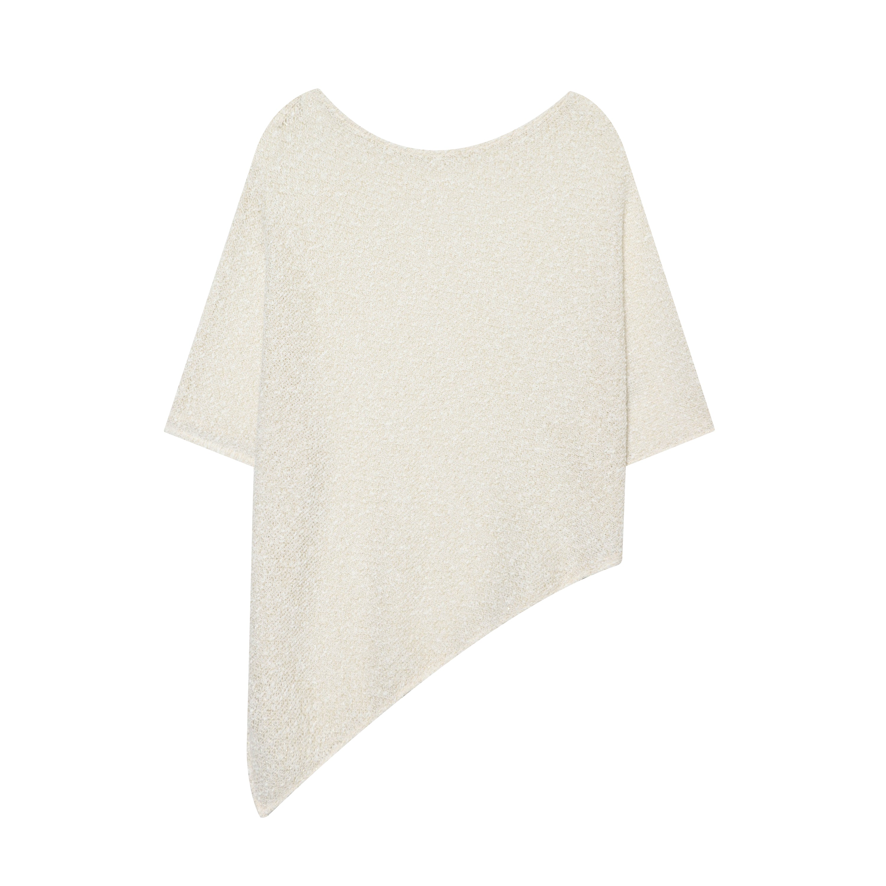 French round Neck Hem Asym Loose Knitted All Matching Top