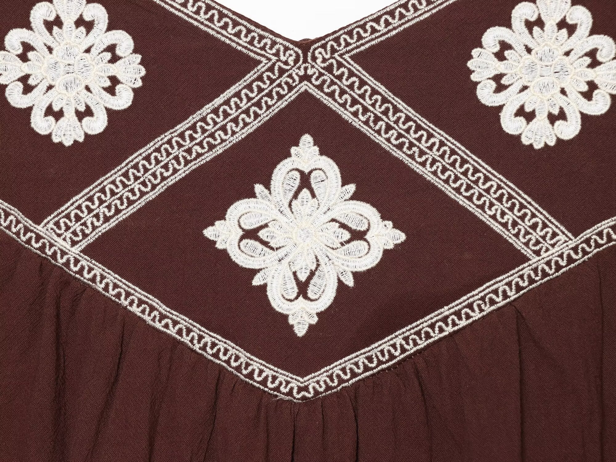 Women Clothing Summer Ethnic Sexy Embroidery Backless Strap