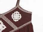 Women Clothing Summer Ethnic Sexy Embroidery Backless Strap
