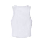 Multi Color Short Vest U Neck Sleeveless Asymmetrical Top