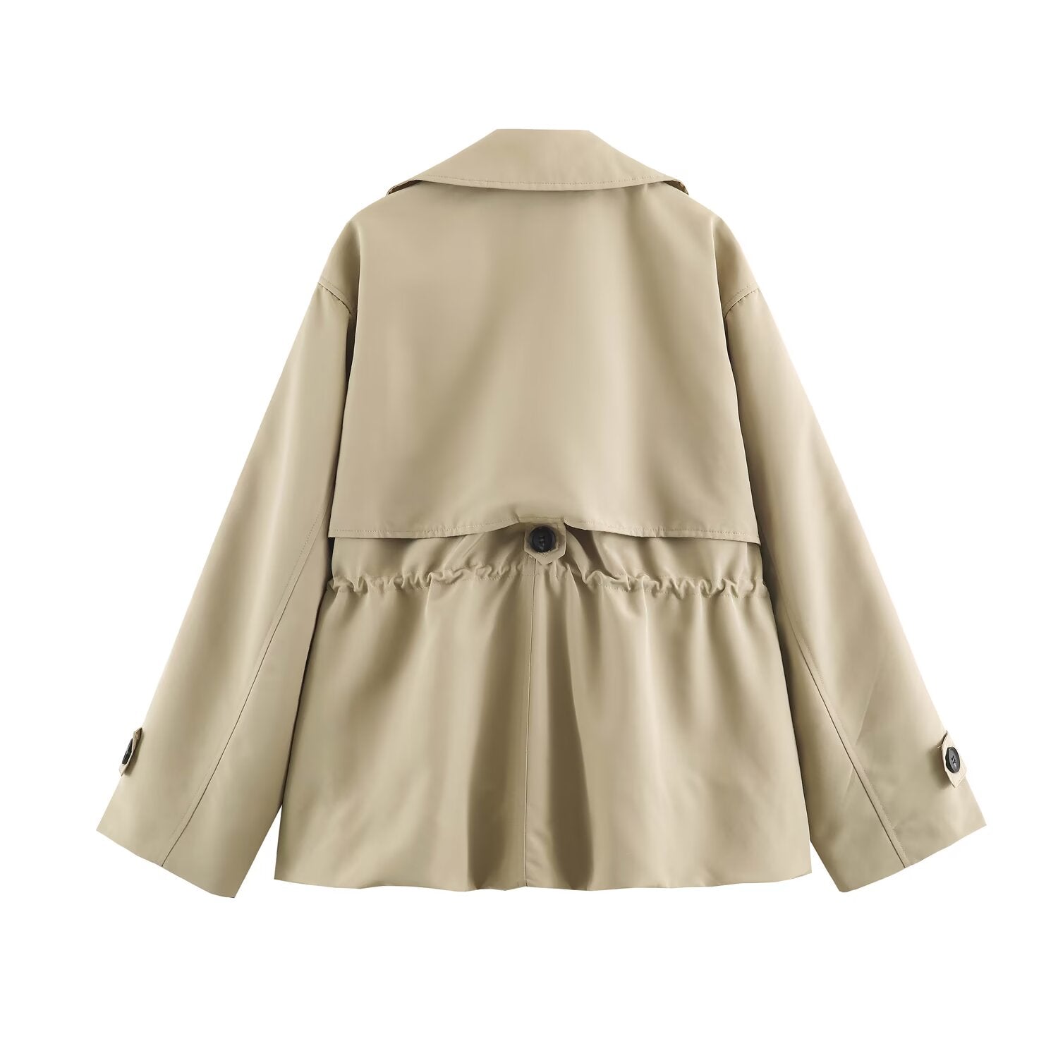 Women Clothing Summer Long Sleeve Collared Adjustable Waist
