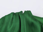 Three Color Balloon Silk Satin Textured Shirt