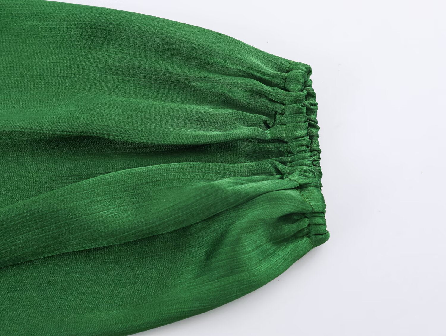 Three Color Balloon Silk Satin Textured Shirt
