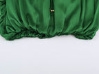 Three Color Balloon Silk Satin Textured Shirt