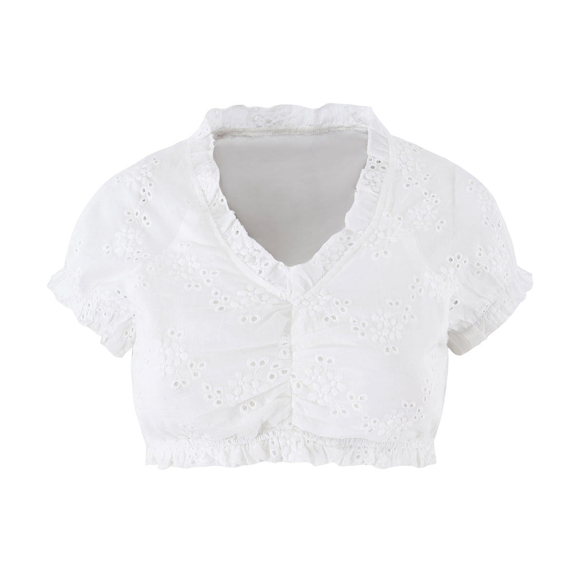 Women Clothing Ruffled Top Layered Scallop Shaped EW