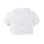 Women Clothing Ruffled Top Layered Scallop Shaped EW