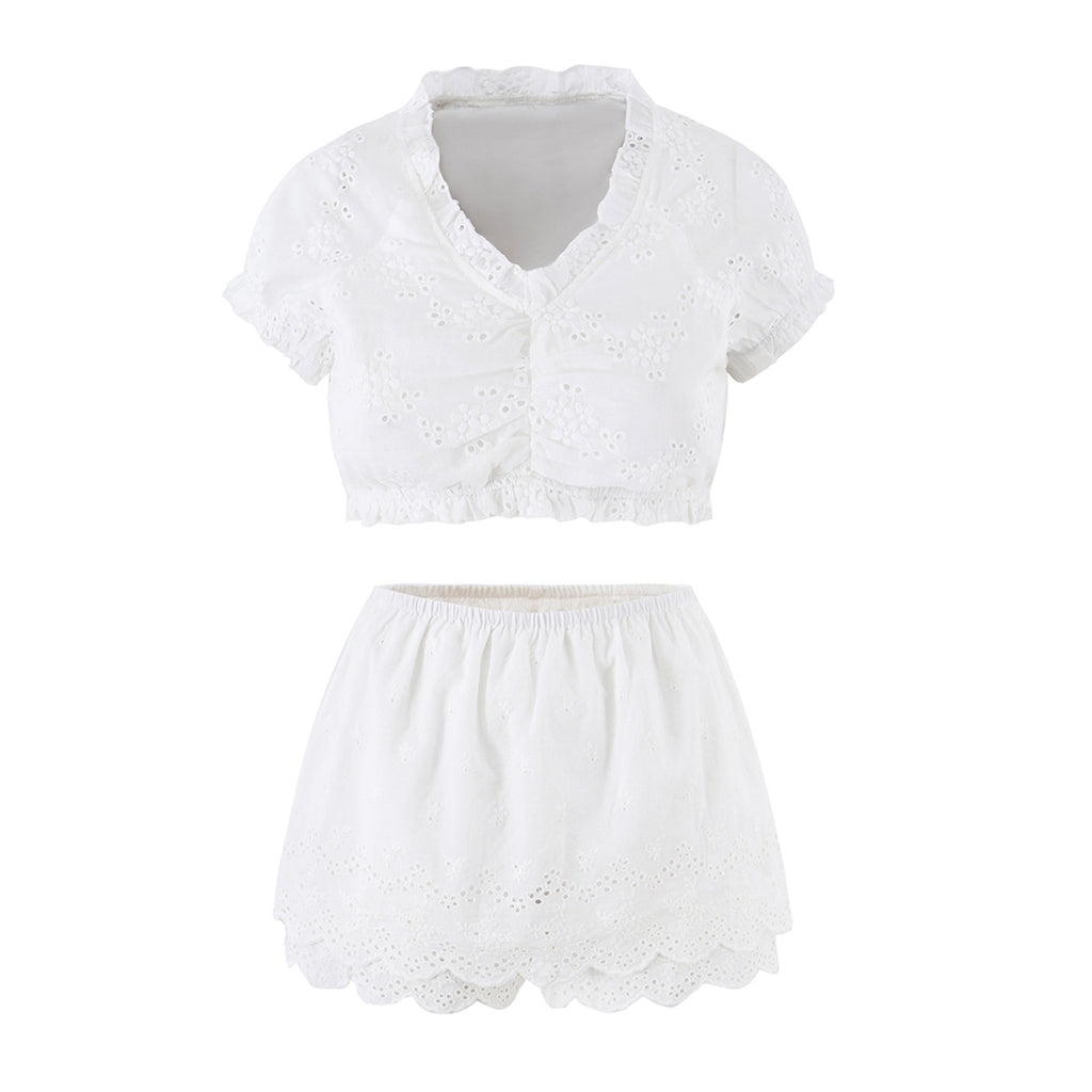 Women Clothing Ruffled Top Layered Scallop Shaped EW