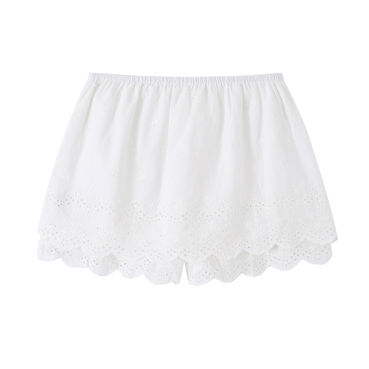 Women Clothing Ruffled Top Layered Scallop Shaped EW