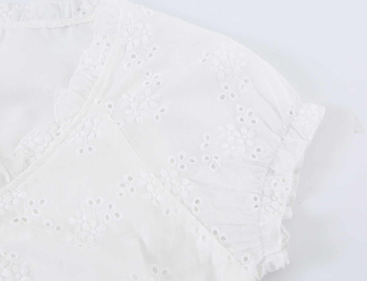 Women Clothing Ruffled Top Layered Scallop Shaped EW