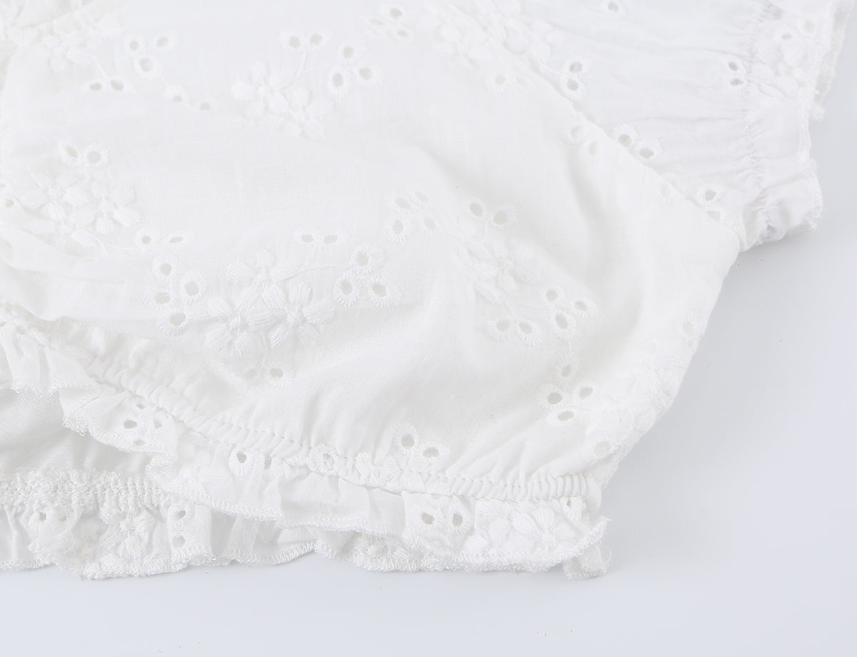 Women Clothing Ruffled Top Layered Scallop Shaped EW