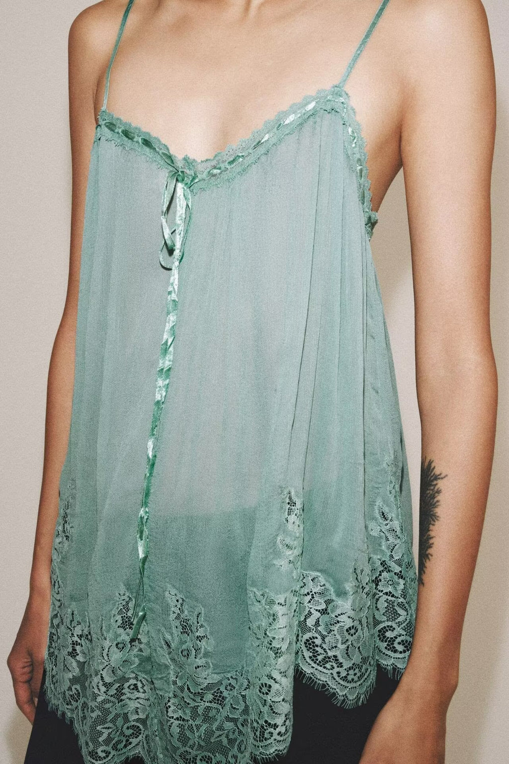 Women Clothing Summer Backless Asym Transparent Lace Top