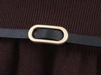 Women Clothing Fall Tight Waist Hem with Belt Knitted T