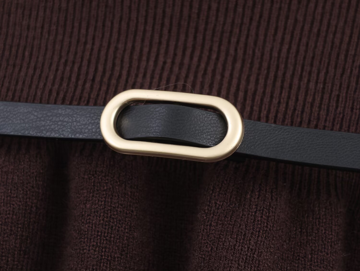 Women Clothing Fall Tight Waist Hem with Belt Knitted T