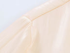Light Thin Loose All Match Satin Collared Metal with Belt