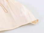 Light Thin Loose All Match Satin Collared Metal with Belt