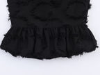 Women Clothing Elegant Lunch Break Fringe Short Hem Top