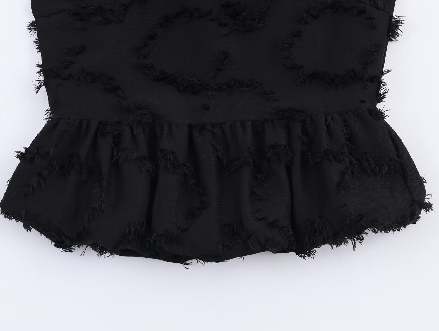 Women Clothing Elegant Lunch Break Fringe Short Hem Top