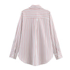 Women Clothing Summer French Irregular Asym Loose Striped