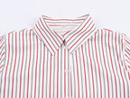 Women Clothing Summer French Irregular Asym Loose Striped