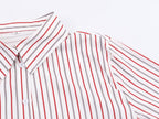 Women Clothing Summer French Irregular Asym Loose Striped
