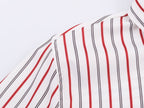 Women Clothing Summer French Irregular Asym Loose Striped