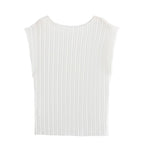 Women Clothing Summer Casual Pleated Top Small Pleated