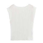 Women Clothing Summer Casual Pleated Top Small Pleated